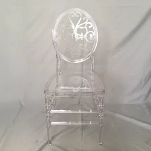 Yeni tasarım ucuz pc temizle reçine çiçek geri chiavari düğün sandalyeleri