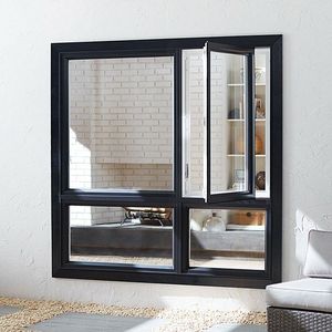 Fenêtres à battants modernes en aluminium noir ignifuges à énergie solaire, double vitrage, pour l'extérieur de la maison, avec garantie de 5 ans - Product Image 1