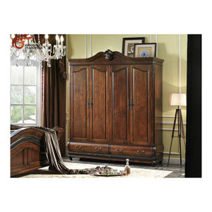Gf0554 — meuble de <span class=keywords><strong>maison</strong></span> en bois massif de haute qualité, mobilier de chambre à coucher, décoration de garde-robe à 4 portes - Product Image 1