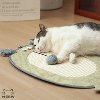 Tapis à gratter pour chat en sisal en forme de chat de dessin animé, à suspendre au mur, griffoir mural en sisal naturel, jouet à gratter pour chats d'intérieur