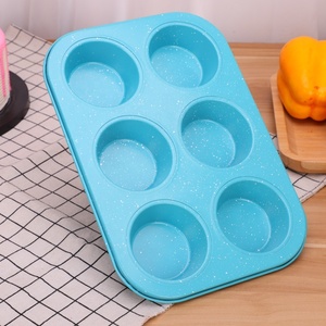 2024 di vendita calda 6 torce rotonde per cupcake tazza per <span class=keywords><strong>Muffin</strong></span> 6 tortiera antiaderente - Product Image 3