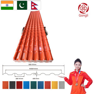 อินเดียดินเผาสีแดง 2.41 3.06 3.73 เมตรความยาวดูดซับเสียงกันน้ําความร้อนฉนวน UV PVC เรซิ่นกระเบื้องห<span class=keywords><strong>ล</strong></span>ังคาสําหรับ House - Product Image 1