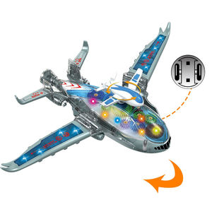Avion jouet électrique universel à engrenages, transparent, avec fonction « Bump & Go », lumière, musique et rotation, petit avion éducatif pour enfants - Product Image 2