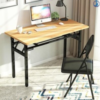 Table de formation rectangulaire pliable robuste, bureau polyvalent portable, structure en bois robuste, chêne écologique, pour réunions et salles de classe