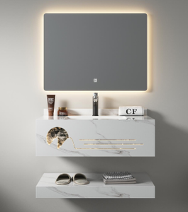New Style Bathroom <strong>Vanity</strong> with <strong>Double</strong> Sinks and Mirror Wash <strong>Basin</strong> for Hotel - Product Image 4