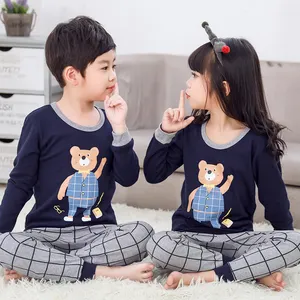 Size 100-160 Kids Sleepwear Baby Girl Spring Cotton Sets Children Homewear Cute Pajamas Kids Nightwear