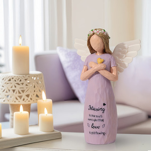 Statue d'ange fille, cadeau commémoratif, ornement de bureau, décoration de salon, souvenir de condoléances pour la mémoire des êtres chers - Product Image 3