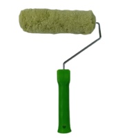 Pinceau à rouleau de peinture polyacrylique de couleur verte de style cage américaine de 9 pouces avec capuchon en métal pour la brosse à rouleau du marché du Moyen-Orient