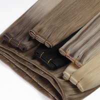 Extensions de cheveux humains 100% Remy Genius Weft de 22 pouces, double face, avec trame en PU injectée, sans couture