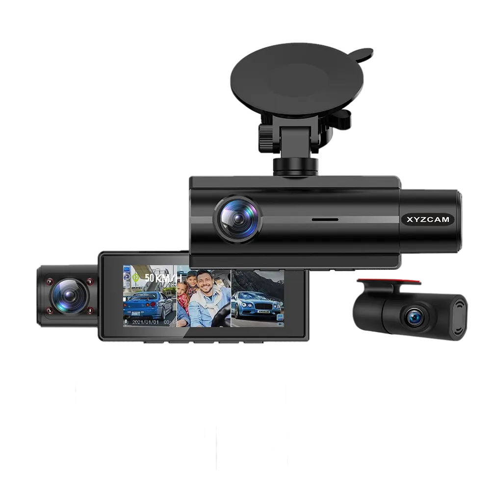 Drie Lens 3 Kanaals Auto Dvr Dashcam Camera Rear Vision Fhd 1080P 3.16 Ips Parking Guard Auto Video Recorder gps Dash Cam