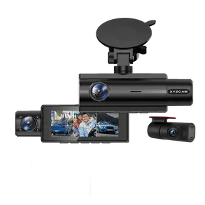 三镜头3通道汽车DVR仪表盘摄像头后视FHD 1080P 3.16 IPS停车保护自动录像机全球定位系统仪表盘摄像头
