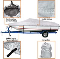 YISHUN Housse de bateau en tissu polyester Oxford imperméable à l'eau et à la poussière pour bateau de ski Taille personnalisable (90-120 pouces de largeur)
