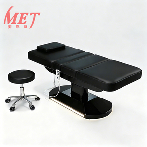 Lettino Elettrico per Massaggi con Schienale e Poggiapiedi Regolabili, Tavolo per Trattamenti Estetici con Base LED - Product Image 3