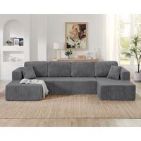 Komprimiertes Sektional-Schlafsofa Modern, Schlafsofa für Wohnzimmer, Komfortables Komprimiertes Sofa Platzsparendes Design - Grau