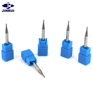 JR CNC alat pemotong 0.1 mm-0.9 MM Tungsten Carbide, Endmill mini ujung datar 4 Flute Milling Cutter