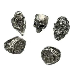 Customized Hot Sales Laser Cutting Metal Jewelry Parts Investment Casting Stainless Steel Skull Ring