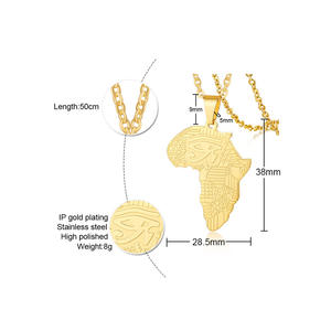 RFJEWEL-collar de Cruz de Ojo de Horus para hombre y mujer, de acero inoxidable, joyería antigua egipcia - Product Image 3