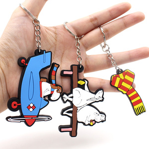 Móc khóa PVC 2D 3D thiết kế logo tùy chỉnh, làm bằng silicon, vòng kim loại, hình hoạt hình phổ biến, chất liệu cao su mềm - Product Image 6