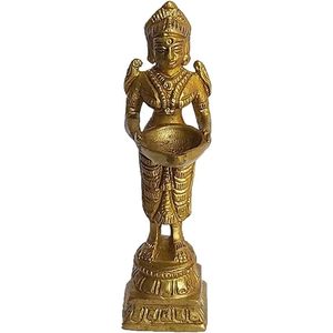 PARIJAT HANDICRAFT's Brass Deeplaxmi Showpiece Decoraciones para el hogar y la cocina un par para Pooja Aarti Decor - Product Image 2