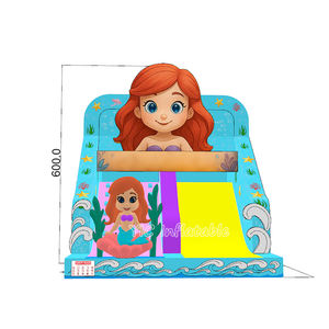 <span class=keywords><strong>Grand</strong></span> château plein d'entrain de sirène de glissière gonflable certifiée par CE de videur de sirène pour la location de parc aquatique - Product Image 4