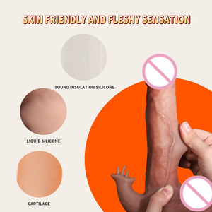 Dildo Realista con Movimiento <span class=keywords><strong>de</strong></span> Empuje, Triple Capa <span class=keywords><strong>de</strong></span> Silicona Líquida, Calentamiento a 42°C, Lengua Vibradora, Control Remoto, Silencioso, Dildo Grande para Mujeres - Product Image 5
