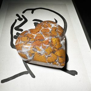 Colgante de Piedra Marrón en Forma de Corazón de 3-6 cm con Patrón Similar al de Mármol, Ágata - Product Image 6