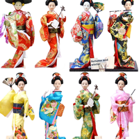 Figurine de Geisha de style japonais faite à la main, écologique, de 12 pouces, avec kimono, ornement en résine, décoration pour la maison, restaurant, Noël, cadeau