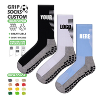 Chaussettes de football personnalisées pour adultes et jeunes, antidérapantes, chaussettes de football à hauteur de la cheville, OEM, chaussettes de football personnalisées pour hommes avec grip