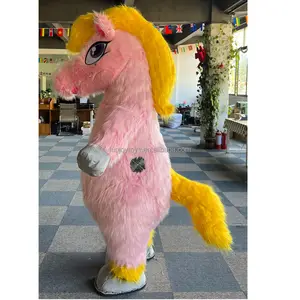 Ce 2m/2.6 Inflatable dài lông Unicorn ngựa Linh Vật Trang phục cho người lớn sử dụng Linh Vật Trang phục để bán