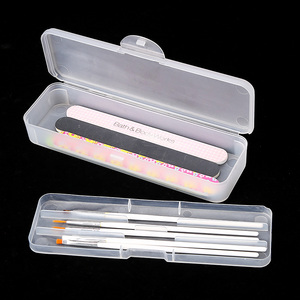 Colorful False <b>Nail</b> Empty Double Layer Sand Tool Box Pen Storage Salon Manicure <b>Nail</b> Art Organizer Container Holder <b>Case</b> Kit - Product Image 2