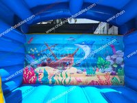 Château gonflable commercial extérieur Sea World Bounce Jump House, aire de jeux gonflable, trampoline, château gonflable, aire de jeux gonflable Moon Bounce
