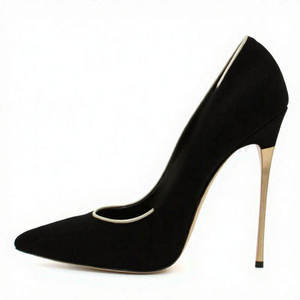 XINZI RAIN Chaussures à talons hauts personnalisées de bureau pour dames Escarpins à talons fins avec talon métallique de grande taille en cuir suédé de 10cm pour femmes - Product Image 1