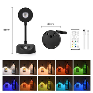 Projecteur mural LED RGB rechargeable sans fil avec <span class=keywords><strong>détecteur</strong></span> <span class=keywords><strong>de</strong></span> <span class=keywords><strong>mouvement</strong></span> et télécommande pour ambiance <span class=keywords><strong>de</strong></span> galerie et veilleuse - Product Image 2