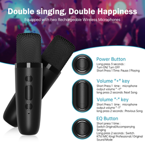 Subwoofer profesional 20W Clase <span class=keywords><strong>D</strong></span> Amplificador para el hogar Sonido de alta calidad Altavoz inalámbrico Bluetooth Karaoke con micrófono para KTV - Product Image 3