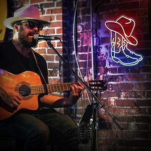 Enseigne néon LED en forme de botte de cowboy et chapeau de cowboy pour décoration murale, style western, pour bar ou salle de jeux masculin - Product Image 3