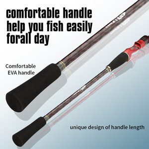 Canna da pesca per Baitcasting in carbonio di alta qualità 1.7m sezione lunga canna da Spinning telescopica per tutta l'acqua salata di mare - Product Image 5