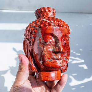 Statua di Buddha in Diaspro Rosso Personalizzata, Artigianato in Pietre Preziose Naturali, Sculture in Cristallo Intagliate per Decorazione Casa - Product Image 2