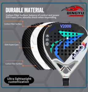 Top Full Carbon 12K Padel Racket Logo 100% Graphite Diamond Shape Nylon Net Lightweight Factory Hot Sale Adult Raket Tenis Padel - Product Image 4