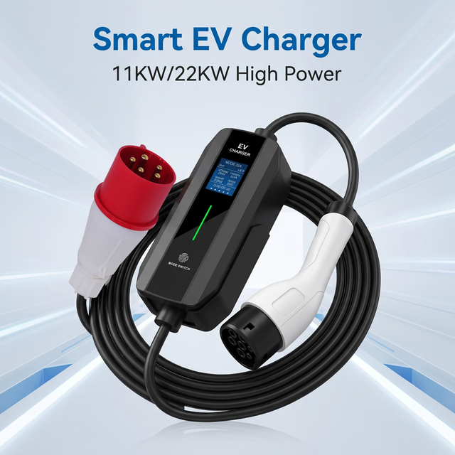 AC 11kw/16A Adjustable Current Portable EV Charging Station
