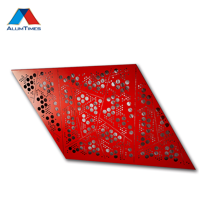 Haute Dureté Fluorocarbone Plat Feuille Perforée En Aluminium Extérieur Cloison Métallique Panneau Mural Décoratif Ignifuge