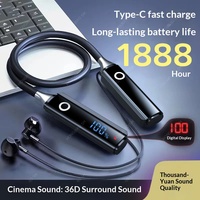 Auriculares de Banda para el Cuello 5.4 con Pantalla Digital, Resistentes al Agua IPX4, de Gel de Silicona para OPPO/VIVO, Diseño Deportivo Popular entre Influencers