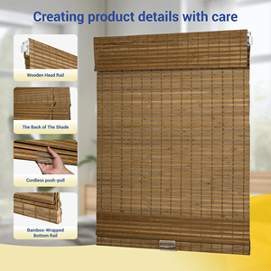 Tende Romane in Bambù Naturale Senza Foratura, Filtranti, con Protezione UV e Impermeabili per Finestre di Casa - Product Image 3
