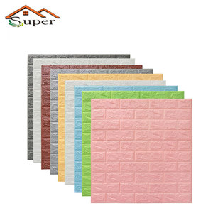 Çevre koruma sanat <span class=keywords><strong>3D</strong></span> PVC yapıştırıcısı çıkartmalar suni deri köpük dokulu tasarım duvar paneli - Product Image 3