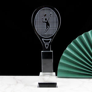 Balles de tennis vierges en forme de <span class=keywords><strong>raquette</strong></span> de tennis en cristal bon marché Trophy Awards - Product Image 1