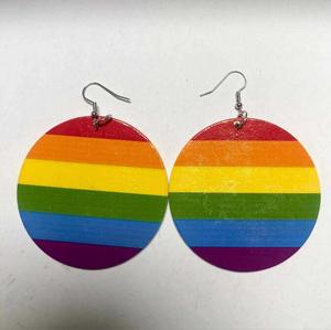 <span class=keywords><strong>Orecchini</strong></span> a Cuore <span class=keywords><strong>in</strong></span> <span class=keywords><strong>Acciaio</strong></span> Inossidabile con Stampa UV Arcobaleno Gay Lesbian Pride, con Perno a Vite per Coppie Unisex, per Piercing all'Orecchio - Product Image 2