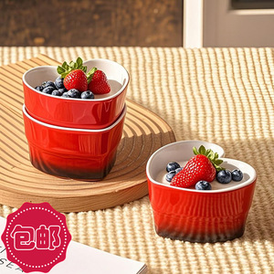 Bol à salade de haute qualité, bol à yaourt créatif en forme de cœur, ustensile de cuisson résistant aux hautes températures pour la maison, vaisselle en céramique - Product Image 1