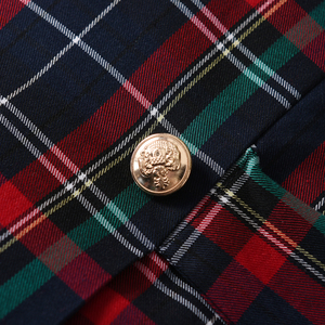 Boutique Giáng Sinh Phong Cách Cô Gái Ăn Mặc Mùa Hè Màu Đỏ Màu Xanh Lá Cây Sọc Mô Hình Peter Pan Cổ Áo Cô Gái Sang Trọng Ăn Mặc Với Chất Lượng Cao Nút - Product Image 5