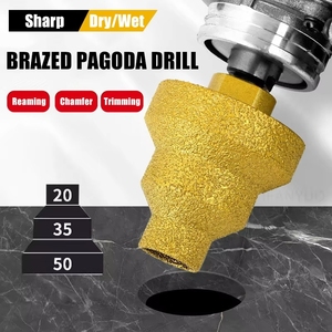 Broca de chaflán escalonada de diamante de 20-35-50mm de rosca M14, Broca escalonada soldada de diamante, escariador cónico multicapa - Product Image 3