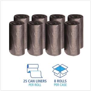 Boardwalk 385817BLK High-Density Black Can Liner 38x58 60gal 14 Microns 25 <b>Bags</b>/RL 8 RL/CT <b>Household</b> <b>Trash</b> <b>Bags</b> - Product Image 3