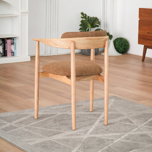 Silla de Comedor Moderna con Asiento de Lino y Madera de Fresno, Mueble Versátil para el Hogar, Sala de Estar, Dormitorio, Hotel y Exteriores - Product Image 3